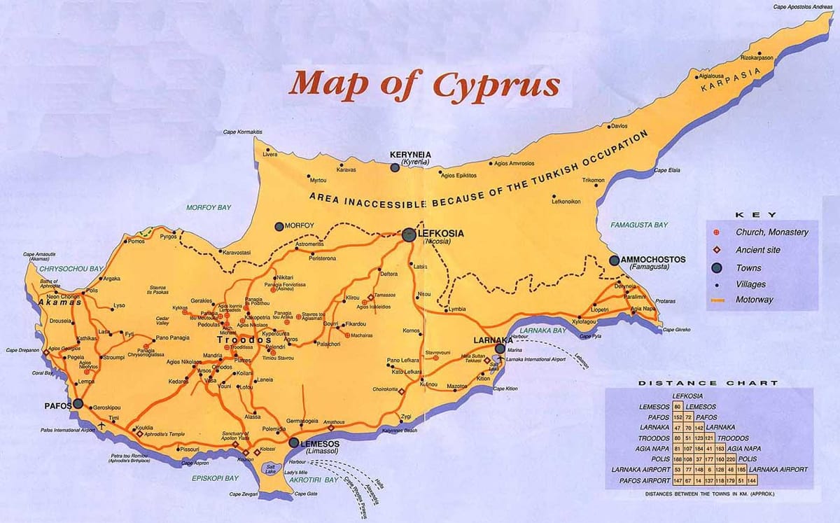 Mapa ng Cyprus nayon