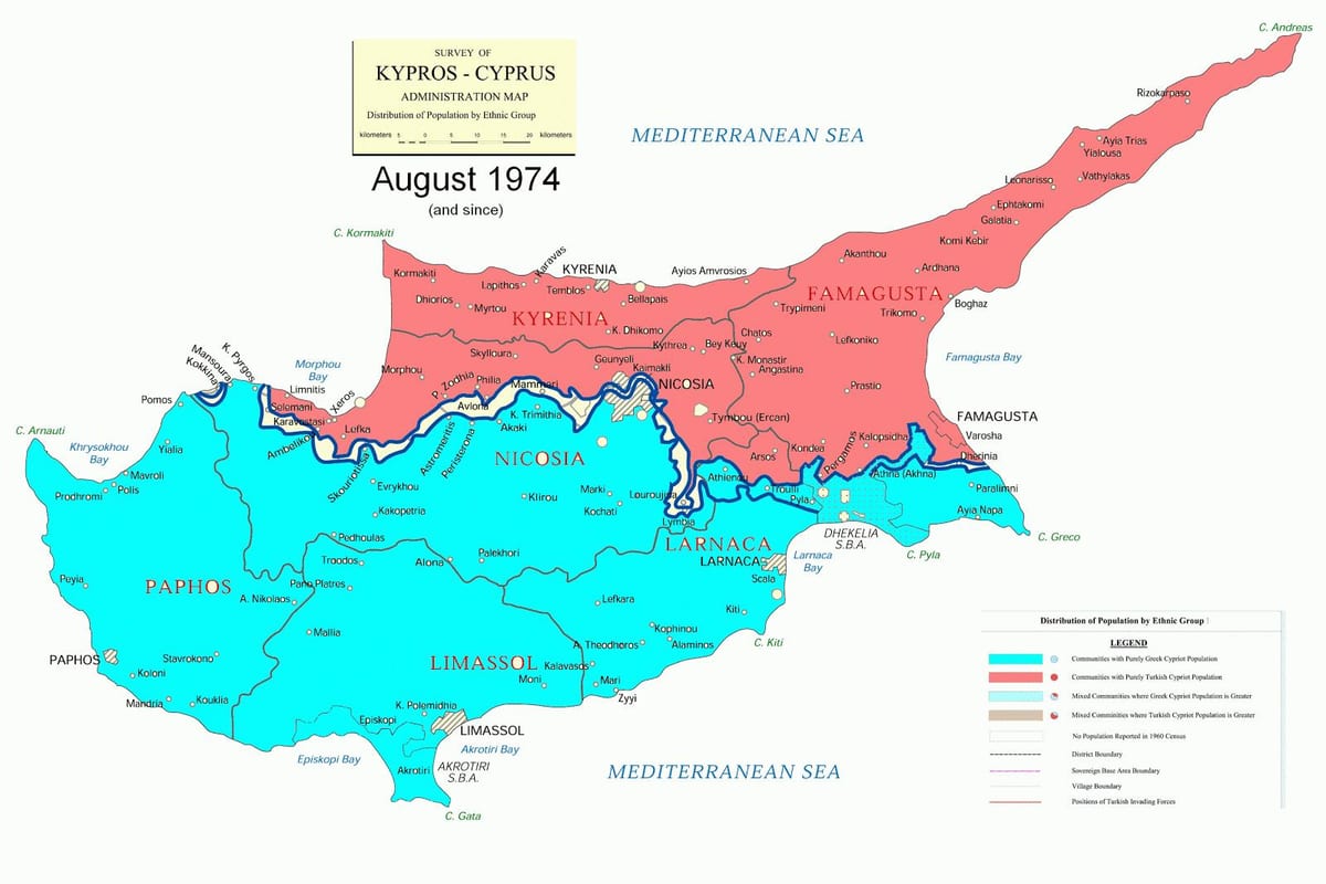 Mapa ng Cyprus division