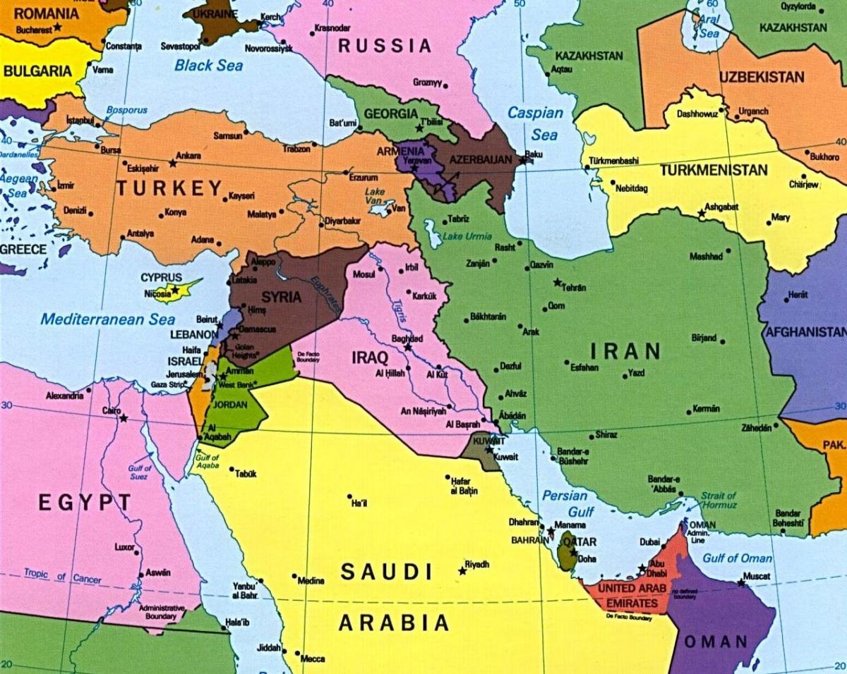 Mapa ng Cyprus gitnang silangan