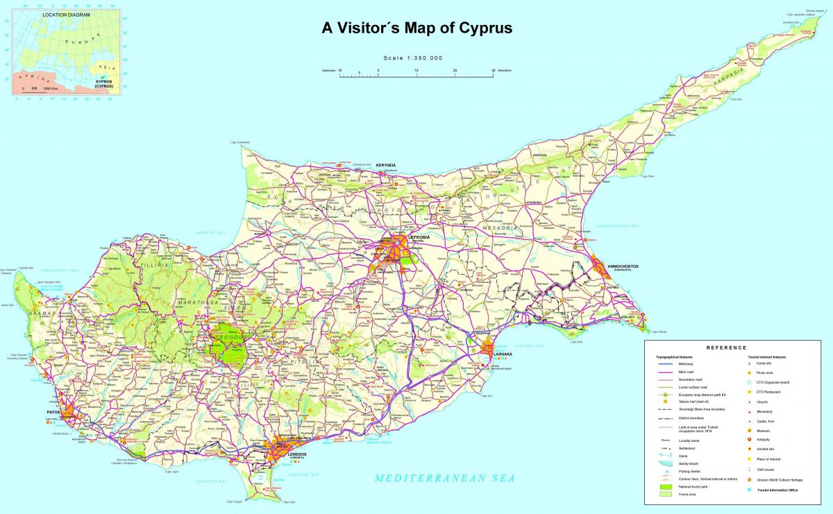 Mapa ng Cyprus mediterranean