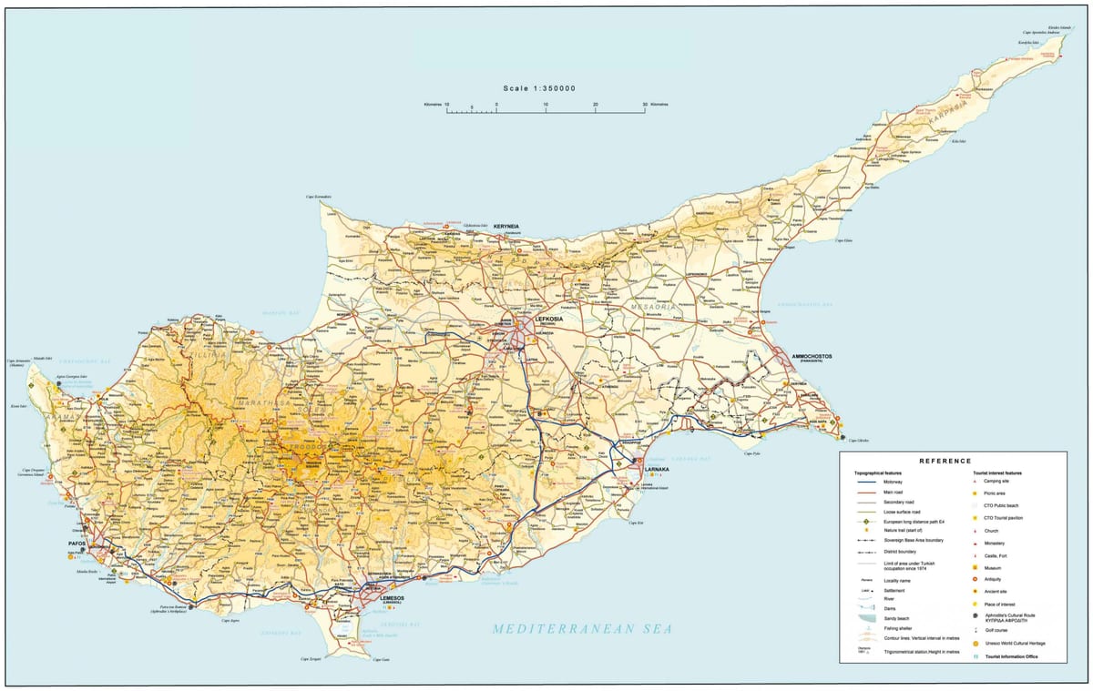Mapa ng e4 Cyprus