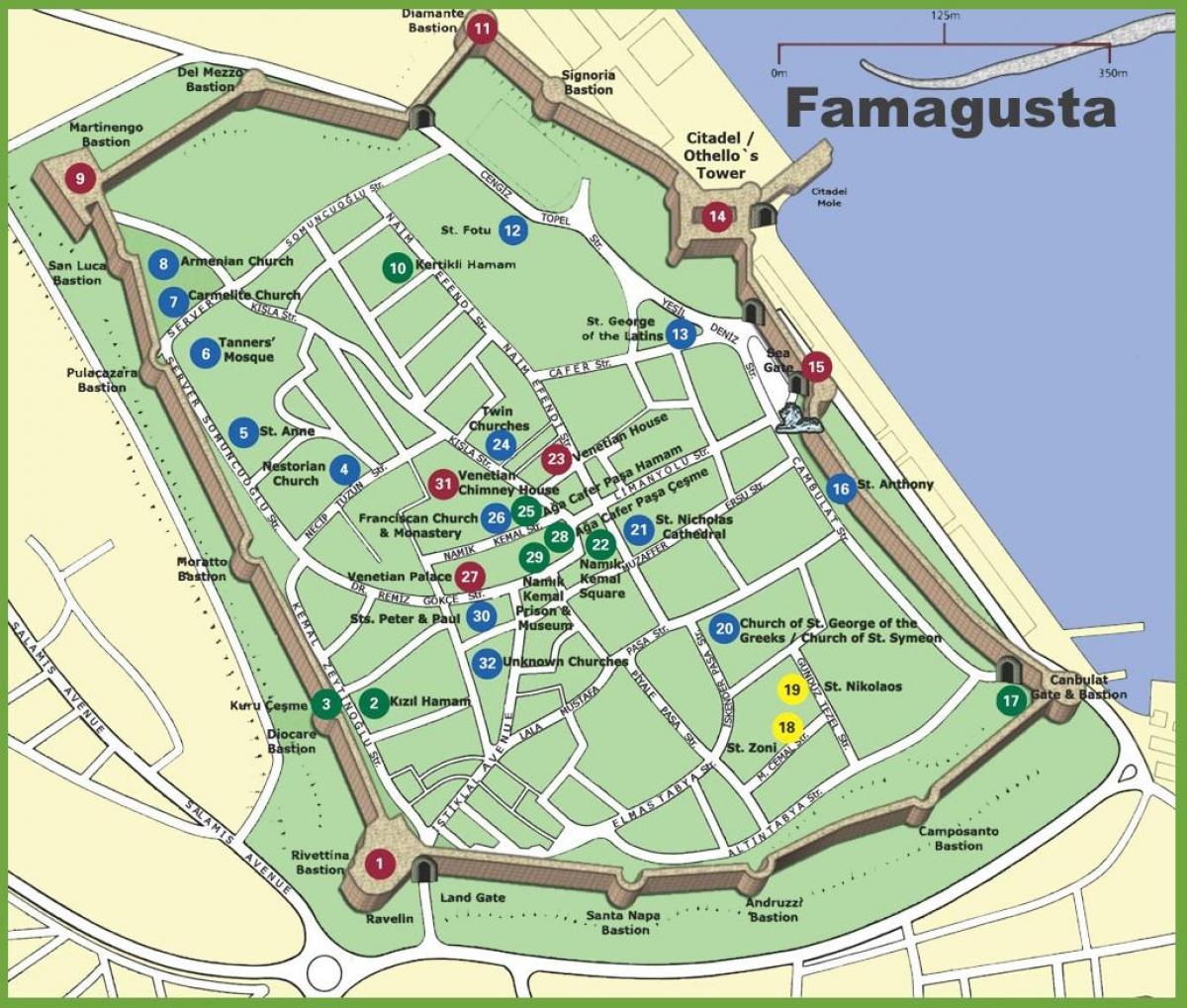 mapa ng famagusta north Cyprus