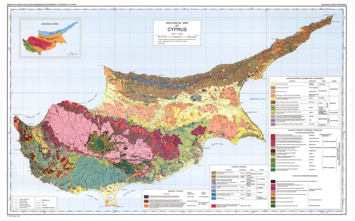 Cyprus heograpikal na mga mapa