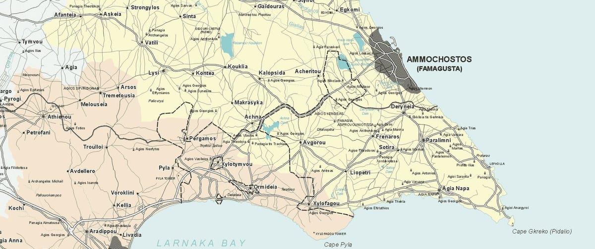 mapa ng Cyprus protaras