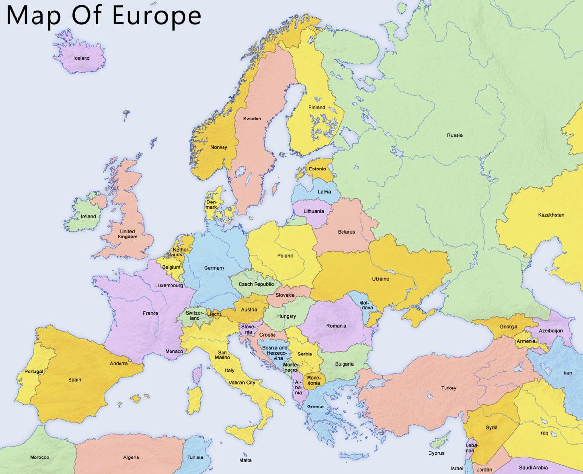 Mapa ng Cyprus at mga nakapaligid na mga bansa