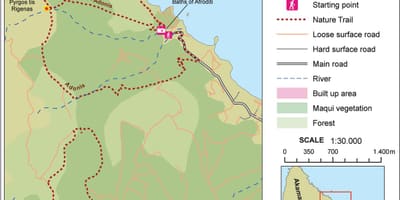 Mapa ng aphrodite trail Cyprus 