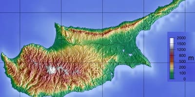 Mapa ng Cyprus bundok