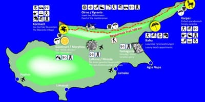 Cyprus hiking trail mapa