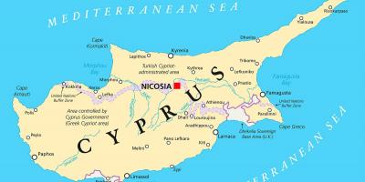 Mapa na nagpapakita ng Cyprus