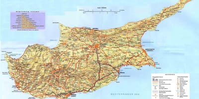 Cyprus atraksyon mapa