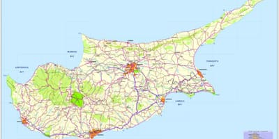 Mapa ng mga pinakamahusay na tabing-dagat sa Cyprus