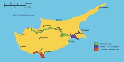 Mapa ng timog Cyprus